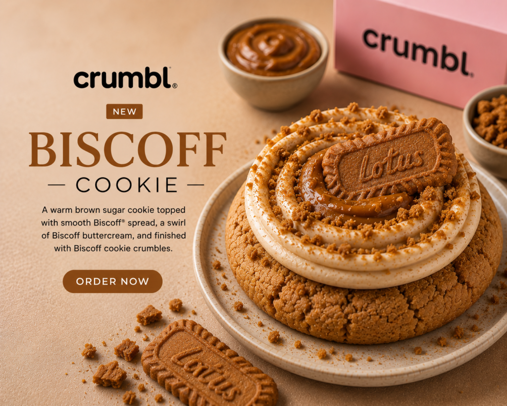 biscoff crumbl cookie
