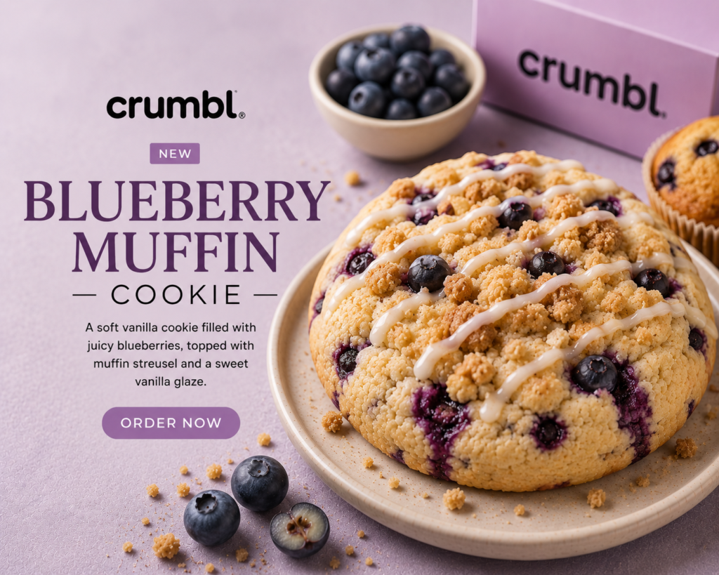 blueberry muffin crumbl cookie