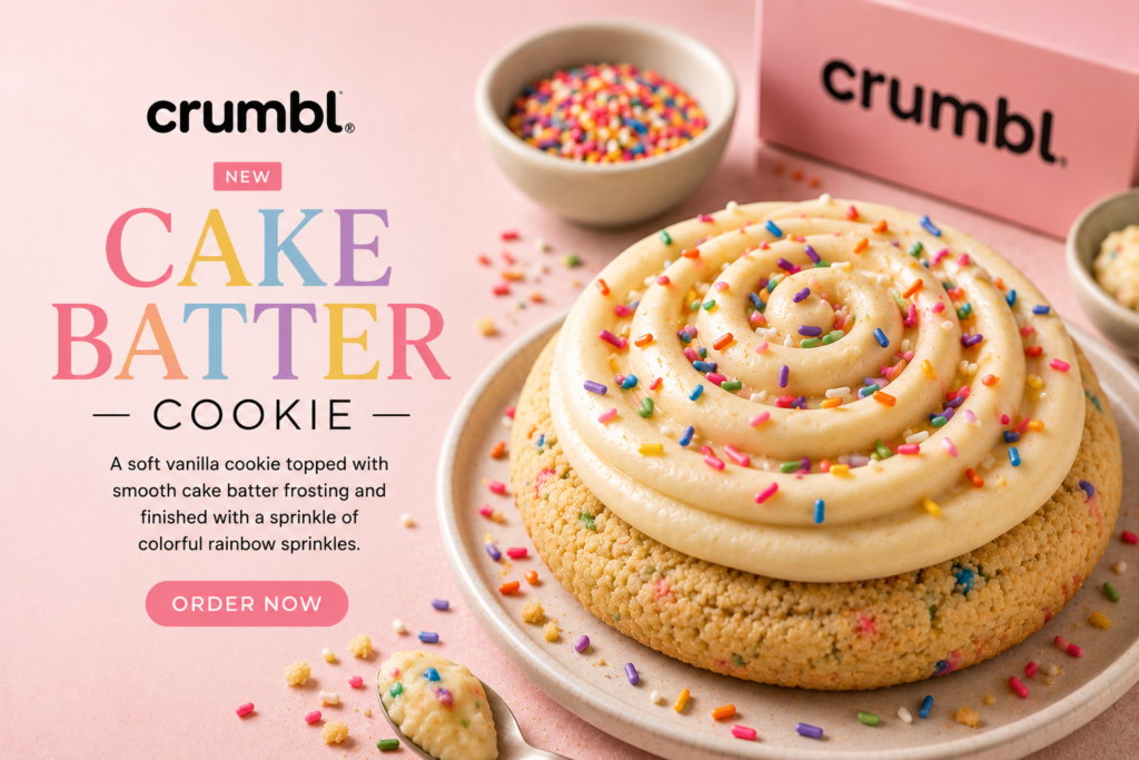 cake batter crumbl cookie