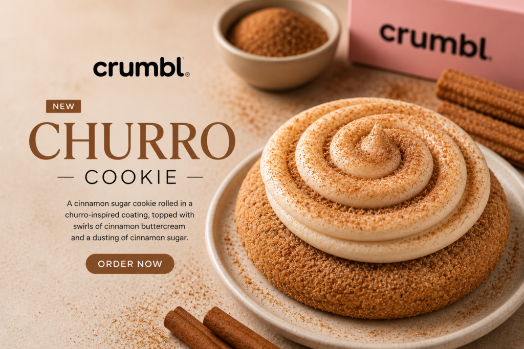 churro crumbl cookie