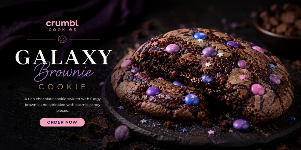 galaxy brownie crumbl cookie