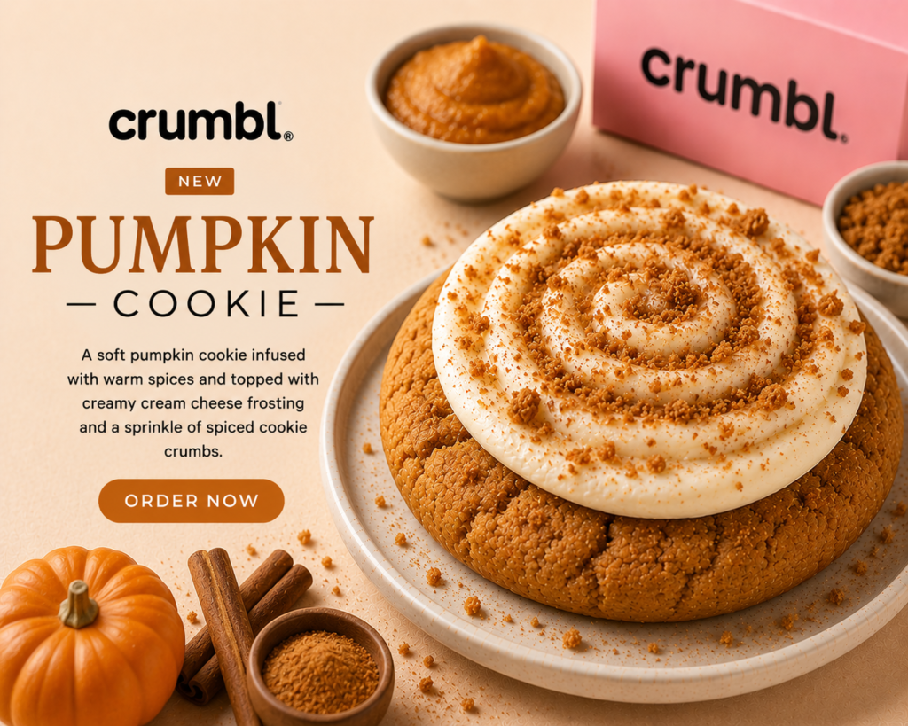 pumpkin crumbl cookie