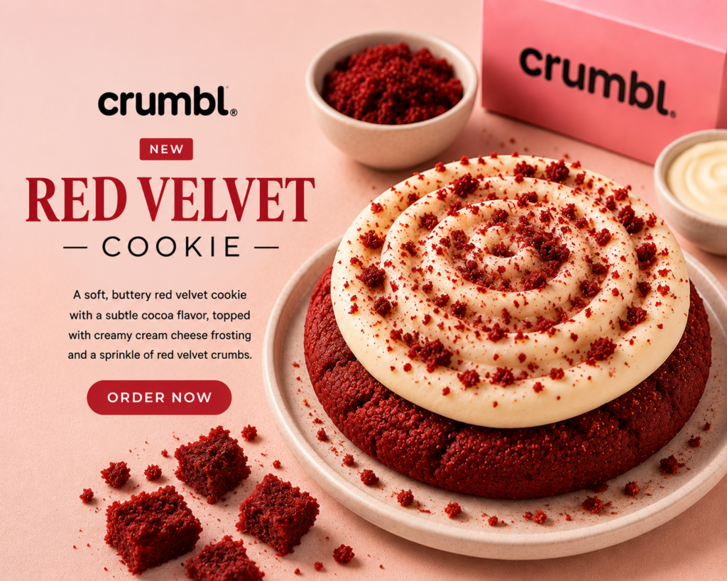 red velvet crumbl cookie